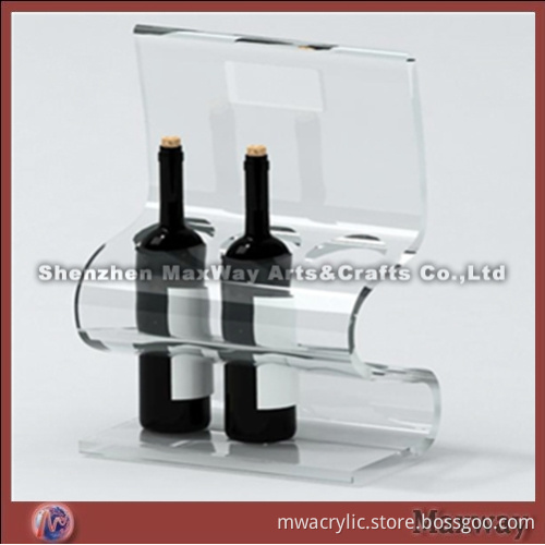 Transparent Single Hot Selling Acrylic/Perspex Red Wine Display/Holder with Handle